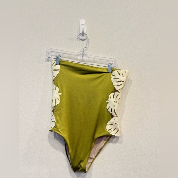 NWOT Bahia Maria Green Strapless Swimsuit with White Accents - Picture 3 of 8